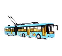 Ujjdwiurgh High Simulation 1:50 Alloy Pull Back Double Bus City Bus Model Vehicles Metal Diecasts Flashing Musical Boy Toys Blue