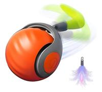 Ujjdwiurgh Interactive Cat Ball with for Indoor Cats Automatic Moving Pet Toy for All Floors Smart Companionship Orange