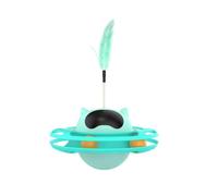 Ujjdwiurgh Interactive Cat-Toy, Sturdy Relieve Boredom Trackballs 360 Degree Rotation Kitten Turntable Toy for Pet Supplies C About 17 X 10cm