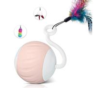 Ujjdwiurgh Interactive Cats Toy Ball with LED Rainbow Lights, Feathers, Touch Control and Sound Control Easy to Use