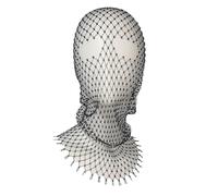 Ujjdwiurgh Jeweled Rhinestone Mesh Mask Sparkling Carnival Headpiece Nightclub Accessories for Women Black