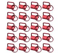 Ujjdwiurgh Key Fob Hardware with Keychain Rings for Bag Webbing,Red Metal Keychain Hardware 20Piece