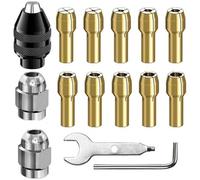 Ujjdwiurgh Keyless Chuck1/32in to 1/8inch Replacement 4486 and 4485 Drill Keyless Chuck Shank Rotary Tool Quick Change Adapter Kit