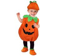 Ujjdwiurgh Kids Children Halloween Pumpkin Costume with Hat Cosplay for Baby Girl Boy Stage Party Clothings 110cm