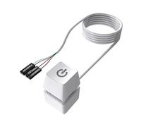 Ujjdwiurgh LED Light Computer Desktop Switch PC Motherboard External Power Button Extension Cable for Home Office 1.65M White Easy Install