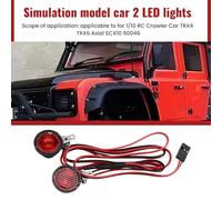 Ujjdwiurgh LED Lights Bright Headlights Spotlight for 1/10 RC Crawler Car TRX4 TRX6 SCX10 90046 Round 2LED Red Light