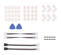 Ujjdwiurgh LED Strip Connector 4 Pin 10mm Solderless RGB Light Strip Connector for 5050 SMD - Gapless Connectors,L Shape Connectors