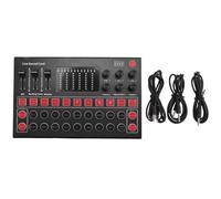 Ujjdwiurgh Live Sound Card Live Broadcast Equipment Sound Card +Color Lights Compatible with Multi-Platform Live Singing