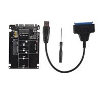 Ujjdwiurgh M.2 NGFF or MSATA to 3.0 Adapter USB 3.0 to 2.5 Hard Disk 2 in 1 Converter Reader Card with Cable for PC Laptop