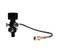 Ujjdwiurgh M18X1.5 PCP Tank Dual Gauge Charging Valve Air Fill Station Gas Cylinder Refill Adapter 6000Psi with 50cm Hose,Black