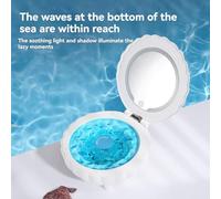 Ujjdwiurgh M9 Shell Atmosphere Projector Lamp White Noise Music Box Bluetooth Speaker Outdoor Lamp Gift Bedroom White