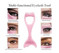 Ujjdwiurgh Makeup Lash Tool Silicone Upper and Lower Mascara Applicator Lash Guard Reusable Eye Makeup Tool with Eyeliner Easy to Use