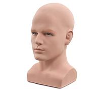 Ujjdwiurgh Male Mannequin Head Professional Manikin Head for Display Wigs Hats Headphone Display Stand (Skin Color)