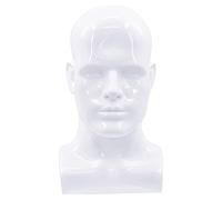 Ujjdwiurgh Male Mannequin Head Professional Manikin Head for Display Wigs Hats Headphone Mask (White)