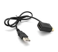 Ujjdwiurgh Male To Female Connector + USB 2.0 Charger Cable Spliter Adapter Extender