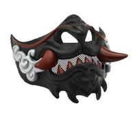 Ujjdwiurgh Masquerade Half Face Japanese Devil Mask Halloween Party Toy Samurai Wear Accessories