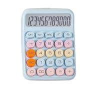 Ujjdwiurgh Mechanical Calculator Large LCD Display Big Round Button Cute Candy Colored Calculator Suitable for Office School Blue