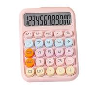 Ujjdwiurgh Mechanical Calculator Large LCD Display Big Round Button Cute Candy Colored Calculator Suitable for Office School Pink