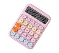 Ujjdwiurgh Mechanical Calculator Large LCD Display Big Round Button Cute Candy Colored Calculator Suitable for Office School