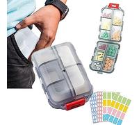 Ujjdwiurgh Med Wallet Pills with Labels Medwallet Pill Organizer Med Wallet Pill Case B Gray