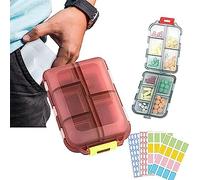 Ujjdwiurgh Med Wallet Pills with Labels Portable Daily Pill Case,Medicine Wallet D As Shown