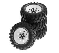 Ujjdwiurgh Metal 1.9Inch Beadlock Wheel Tires for 1:10 RC Crawler Car SCX10 90046 TRX4 GEN8 Replacement Accessories White
