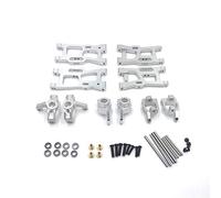 Ujjdwiurgh Metal Steering Cup Swing Arm Upgrade Parts Kit for 144001 1/14 124018 124019 1/12 RC Car Accessories,Silver