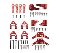 Ujjdwiurgh Metal Upgraded Parts Steering Cup Swing Arm Plate Set for P929 P939 K969 K979 K989 K999 1/28 RC Car,Red