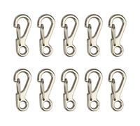 Ujjdwiurgh Mini Alloy Carabiner Clip Tiny Spring Snap Hook Carabiners for Backpack Keychains Replacement Accessories (Silver)
