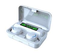 Ujjdwiurgh Mini Ear Buds Mic In-Ear Wireless Earphones IPX7 Waterproof Led Display Wireless Earbuds for Cycling Running White