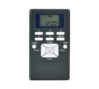 Ujjdwiurgh Mini Portable Stereo FM Radio 1.2" Digital Clock Receiver ForSimultaneous Interpretation Clip-OnRadio Grey