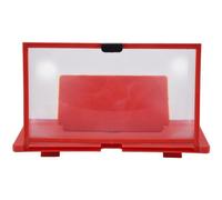 Ujjdwiurgh Mobile Phone Screen Magnifier 12 Inch 3D HD Video Amplifier Stand Bracket with Movie Game Red Folding Desk Holder
