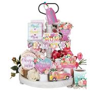 Ujjdwiurgh Mother'S Day Tray Wooden Crafts Layered Tray Decoration Home Pendant Creatives Decoration