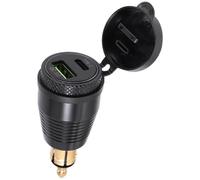 Ujjdwiurgh Motorcycle DIN Plug Waterproof Charger to QC3.0 USB Charger & Type C 30W Power Delivery Adapter Socket
