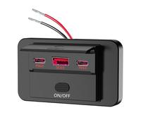 Ujjdwiurgh NEW 12-24V PD Type-C USB Ports QC3.0 and PD3.0 with Switch Fast Charging USB Power Panel for Car Truck RV Red