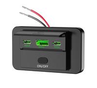 Ujjdwiurgh NEW 12-24V PD Type-C USB Ports QC3.0 and PD3.0 with Switch Fast Charging USB Power Panel for Car Truck RV Green