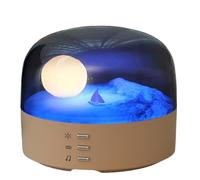 Ujjdwiurgh Night Light Bluetooth Speaker Bedside Lamp Moon Atmosphere Lamp 2 in 1 Bluetooth Music Lamp Rechargeable LED Lamps-A