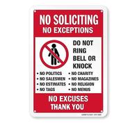 Ujjdwiurgh No Soliciting Sign, Funny Decor for House Door Office Business Yard,Metal Aluminum Rust Free, No Excuses, No Exceptions Easy Install