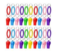 Ujjdwiurgh Pack of 30 Plastic Sport Whistles with Coil Wrist Bracelet Attachments, Keychain Rings for Coaching and Officiating Duties.