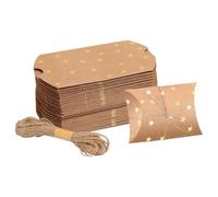 Ujjdwiurgh Paper Chocolate Boxes Empty Pillow Shape Paper Candy Packaging Box Gold Stars Pattern Small Handmade Cookies Box