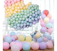 Ujjdwiurgh Pastel Colorful Party Balloons 100 Pack 10 Inches Macaron Assorted Rainbow Balloons for Birthday Shower Party Decoration