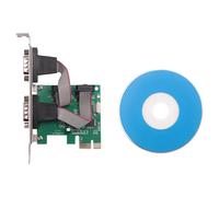 Ujjdwiurgh PCI-E PCI Express Dual Serial DB9 RS232 2 Ports Controller Adapter Card Green
