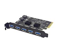 Ujjdwiurgh PCIE 4X to USB3.2 5 Ports Expansion Card USB3.2 GEN2 10gbps High Speed Adapter Card AMS3142 Chip Only for Window PC