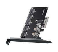 Ujjdwiurgh PCIe to 5 Ports 3 III 3.0 6Gbps SSD Adapter PCI-E PCI Express X1 Controller Board Expansion Card Support X4 X8 X16