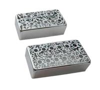 Ujjdwiurgh Pickup Frame Set for LP Guitar- Coppernickel Cupronickel 50mm and 52mm Poles Hollowed Out Pattern Pickup Covers Silver