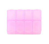 Ujjdwiurgh Plastic Rectangle 8 Compartments Medicine Pill Box Pink