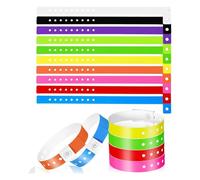 Ujjdwiurgh Plastic Wristbands 60 Pcs Vinyl Wristband Set in 10 Neon Color Options for Party for Event Decorations