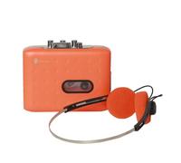 Ujjdwiurgh Portable Cassette Player Cassette Recorder Player USB C Cassette Tape to MP3 Converter Cassette Tape Player with Headphone Orange