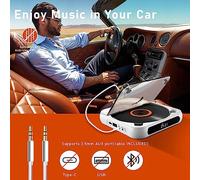 Ujjdwiurgh Portable CD Player Bluetooth Speaker, Wall Mountable CD Music Player with FM Radio -Green