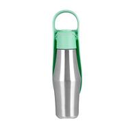 Ujjdwiurgh Portable Dog Water Bottle Stainless Steel Dog Travel Water Bottle With Drinking Feeder, Leak Proof Green 27Oz